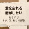 「君を忘れる恋がしたい」あらすじをネタバレありで紹介